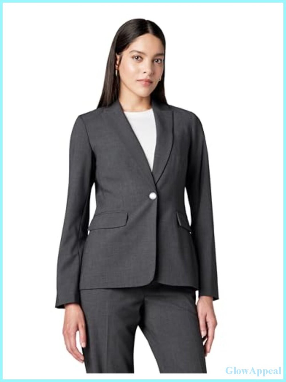 Calvin Klein One Button Lux Blazer Relaxed Fit Long Sleeve Business